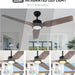 52 in. Ceiling Fan with Light with Remote, Wood Ceiling FanBeautiful Ceiling Fans Reversible, Light Memory,, Grey Wood Blades, Solid Wood 52 in. -3-ErisView