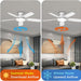52 in. Ceiling Fan with Lights, Black Silent Ceiling Fan . Dimmable Ceiling Fan Light with Reversible Blades-13-ErisView
