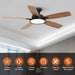 52 in. Ceiling Fan with Lights, Black Silent Ceiling Fan . Dimmable Ceiling Fan Light with Reversible Blades-3-ErisView