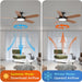 52 in. Ceiling Fan with Lights, Black Silent Ceiling Fan . Dimmable Ceiling Fan Light with Reversible Blades-7-ErisView