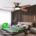 52 in. Ceiling Fan with Lights, Black Silent Ceiling Fan . Dimmable Ceiling Fan Light with Reversible Blades-8-ErisView
