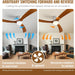 52 in. Ceiling Fan with Lights, Low Profile Ceiling Fan, Wood Reversible Dimmable Flush Mount Remote Control Fan for Living Room Kitchen Bedroom-2-ErisView