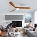 52 in. Ceiling Fan with Lights, Low Profile Ceiling Fan, Wood Reversible Dimmable Flush Mount Remote Control Fan for Living Room Kitchen Bedroom-7-ErisView