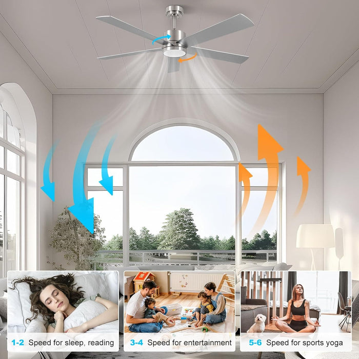 52 in. Ceiling Fan with Lights Remote, New Ceiling Fans, Bedroom Ceiling Fans, Kitchen Ceiling Fans, Dining Room Ceiling Fan-2-ErisView
