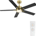 52 in. Ceiling Fan with Lights and Remote, 2 In 1 LED Black Ceiling Fan with 5 Blades, Reversible Quiet Ceiling Fans for Bedroom Living Room Patio-8-ErisView