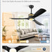 52 in. Ceiling Fan with Lights and Remote Control, Modern Reversible Ceiling Fan for Bedroom Living Room, Patio Porch Ceiling Fans-17-ErisView