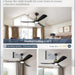 52 in. Ceiling Fan with Lights and Remote Control, Modern Reversible Ceiling Fan for Bedroom Living Room, Patio Porch Ceiling Fans-19-ErisView