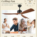 52 in. Ceiling Fan with Lights and Remote Control, Modern Reversible Ceiling Fan for Bedroom Living Room, Patio Porch Ceiling Fans-4-ErisView