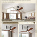 52 in. Ceiling Fan with Lights and Remote Control, Modern Reversible Ceiling Fan for Bedroom Living Room, Patio Porch Ceiling Fans-5-ErisView