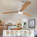 52 in. Ceiling Fan with Lights and Remote, LED Quiet Reversible DC Ceiling Fan, Wood Ceiling Fan for Living Room Bedroom Dining Room Workroom Study Room-10-ErisView