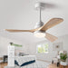 52 in. Ceiling Fan with Lights and Remote, LED Quiet Reversible DC Ceiling Fan, Wood Ceiling Fan for Living Room Bedroom Dining Room Workroom Study Room-12-ErisView