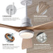 52 in. Ceiling Fan with Lights and Remote, LED Quiet Reversible DC Ceiling Fan, Wood Ceiling Fan for Living Room Bedroom Dining Room Workroom Study Room-2-ErisView