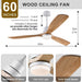 52 in. Ceiling Fan with Lights and Remote, LED Quiet Reversible DC Ceiling Fan, Wood Ceiling Fan for Living Room Bedroom Dining Room Workroom Study Room-9-ErisView