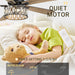 52 in. Ceiling Fan with Lights and Remote, Modern Dark Wood Ceiling Fan, 5 Reversible Blade Crystal Ceiling Fan for Living Room -2-ErisView