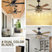 52 in. Ceiling Fan with Lights and Remote, Modern Dark Wood Ceiling Fan, 5 Reversible Blade Crystal Ceiling Fan for Living Room -6-ErisView