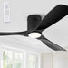 52 in. Ceiling Fan with Lights and Remote, Modern Flush Mount Ceiling Fan, Low Profile Reversible DC Ceiling Fan for Bedroom Living Room Patio-15-ErisView