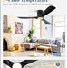 52 in. Ceiling Fan with Lights and Remote, Modern Flush Mount Ceiling Fan, Low Profile Reversible DC Ceiling Fan for Bedroom Living Room Patio-17-ErisView