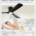 52 in. Ceiling Fan with Lights and Remote, Modern Flush Mount Ceiling Fan, Low Profile Reversible DC Ceiling Fan for Bedroom Living Room Patio-18-ErisView