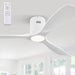 52 in. Ceiling Fan with Lights and Remote, Modern Flush Mount Ceiling Fan, Low Profile Reversible DC Ceiling Fan for Bedroom Living Room Patio-22-ErisView