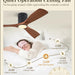 52 in. Ceiling Fan with Lights and Remote, Modern Flush Mount Ceiling Fan, Low Profile Reversible DC Ceiling Fan for Bedroom Living Room Patio-4-ErisView