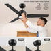 52 in. Ceiling Fan with Lights and Remote, Modern Reversible Dimmable Noiseless Ceiling Fan for Bedroom Living Room Dining Room-3-ErisView