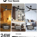52 in. Ceiling Fan with Lights and Remote, Modern Reversible Dimmable Noiseless Ceiling Fan for Bedroom Living Room Dining Room-4-ErisView
