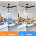 52 in. Ceiling Fan with Lights and Remote, Modern Reversible Dimmable Noiseless Ceiling Fan for Bedroom Living Room Dining Room-5-ErisView