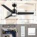 52 in. Ceiling Fan with Lights and Remote, Modern Reversible Dimmable Noiseless Ceiling Fan for Bedroom Living Room Dining Room-6-ErisView