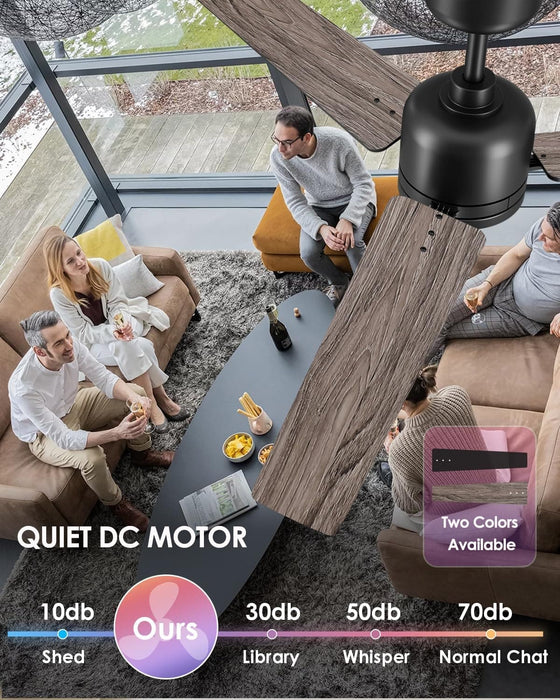 52 in. Ceiling Fan with Lights and Remote, Modern Reversible Dimmable Noiseless Ceiling Fan for Bedroom Living Room Dining Room-7-ErisView