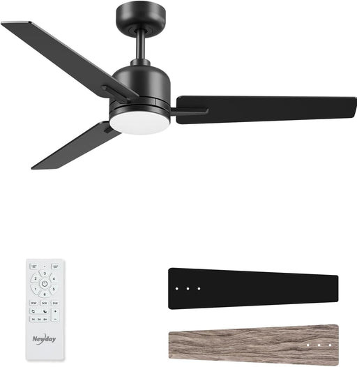 52 in. Ceiling Fan with Lights and Remote, Modern Reversible Dimmable Noiseless Ceiling Fan for Bedroom Living Room Dining Room-1-ErisView