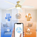 52 in. Ceiling Fan with Low Profile Light, Gold Flush Mount Outdoor Reversible Fan in Winter Summer, Smart Fans Work with Wi-Fi Alexa APP-3-ErisView