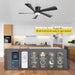 52 in. Ceiling Fan with Low Profile Light Remote APP Control, Modern Indoor Outdoor Silent Flush Mount Ceiling Fan-2-ErisView