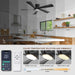 52 in. Ceiling Fan with Low Profile Light Remote APP Control, Modern Indoor Outdoor Silent Flush Mount Ceiling Fan-5-ErisView
