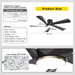 52 in. Ceiling Fan with Low Profile Light Remote APP Control, Modern Indoor Outdoor Silent Flush Mount Ceiling Fan-6-ErisView