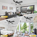 52 in. Ceiling Fan with Low Profile Light Remote APP Control, Modern Indoor Outdoor Silent Flush Mount Ceiling Fan-7-ErisView