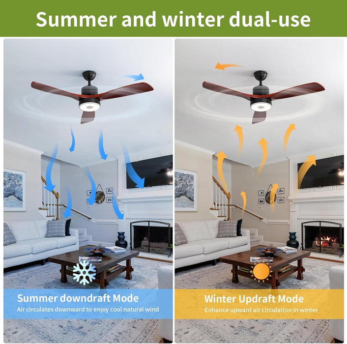 52 in. Ceiling Fan with RGB Dimming LED Light Music Bluetooth Speaker Remote Control, Reversible Ceiling Fan Summer Winter for Living Room Bedroom-11-ErisView