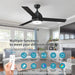 52 in. Ceiling Fan with RGB Dimming LED Light Music Bluetooth Speaker Remote Control, Reversible Ceiling Fan Summer Winter for Living Room Bedroom-14-ErisView