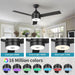 52 in. Ceiling Fan with RGB Dimming LED Light Music Bluetooth Speaker Remote Control, Reversible Ceiling Fan Summer Winter for Living Room Bedroom-16-ErisView