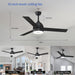 52 in. Ceiling Fan with RGB Dimming LED Light Music Bluetooth Speaker Remote Control, Reversible Ceiling Fan Summer Winter for Living Room Bedroom-18-ErisView