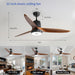 52 in. Ceiling Fan with RGB Dimming LED Light Music Bluetooth Speaker Remote Control, Reversible Ceiling Fan Summer Winter for Living Room Bedroom-24-ErisView
