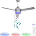 52 in. Ceiling Fan with RGB Dimming LED Light Music Bluetooth Speaker Remote Control, Reversible Ceiling Fan Summer Winter for Living Room Bedroom-25-ErisView