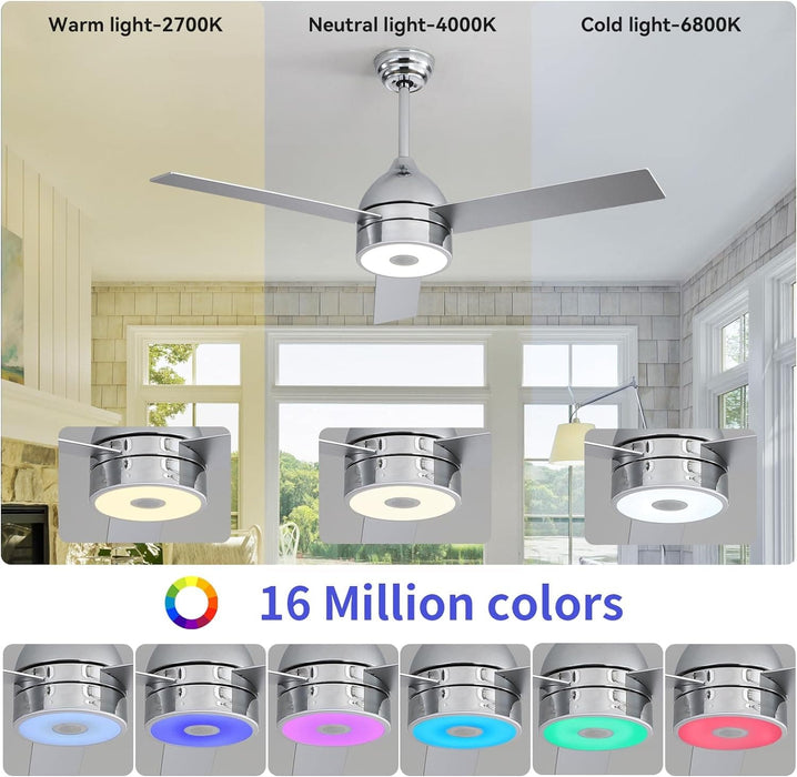 52 in. Ceiling Fan with RGB Dimming LED Light Music Bluetooth Speaker Remote Control, Reversible Ceiling Fan Summer Winter for Living Room Bedroom-28-ErisView