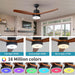 52 in. Ceiling Fan with RGB Dimming LED Light Music Bluetooth Speaker Remote Control, Reversible Ceiling Fan Summer Winter for Living Room Bedroom-32-ErisView