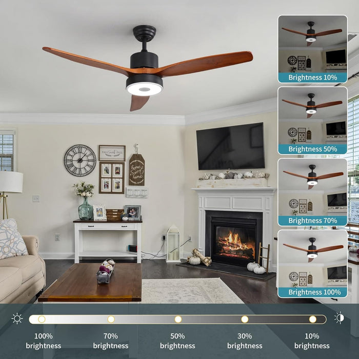 52 in. Ceiling Fan with RGB Dimming LED Light Music Bluetooth Speaker Remote Control, Reversible Ceiling Fan Summer Winter for Living Room Bedroom-34-ErisView
