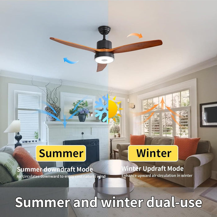 52 in. Ceiling Fan with RGB Dimming LED Light Music Bluetooth Speaker Remote Control, Reversible Ceiling Fan Summer Winter for Living Room Bedroom-35-ErisView