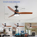 52 in. Ceiling Fan with RGB Dimming LED Light Music Bluetooth Speaker Remote Control, Reversible Ceiling Fan Summer Winter for Living Room Bedroom-36-ErisView