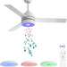 52 in. Ceiling Fan with RGB Dimming LED Light Music Bluetooth Speaker Remote Control, Reversible Ceiling Fan Summer Winter for Living Room Bedroom-37-ErisView