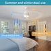 52 in. Ceiling Fan with RGB Dimming LED Light Music Bluetooth Speaker Remote Control, Reversible Ceiling Fan Summer Winter for Living Room Bedroom-41-ErisView
