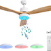 52 in. Ceiling Fan with RGB Dimming LED Light Music Bluetooth Speaker Remote Control, Reversible Ceiling Fan Summer Winter for Living Room Bedroom-43-ErisView