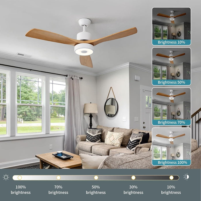 52 in. Ceiling Fan with RGB Dimming LED Light Music Bluetooth Speaker Remote Control, Reversible Ceiling Fan Summer Winter for Living Room Bedroom-45-ErisView